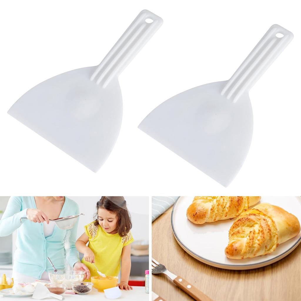 Pack of 2 Multipurpose Dough Cutter and Pizza Scraper with Comfortable Grip Ergonomic Handle Spatula for Home Use
