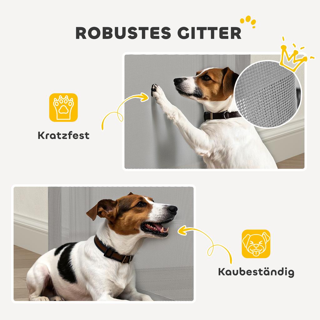 Retractable Pet Safety Gate, Folding Dog Barrier, Grey
