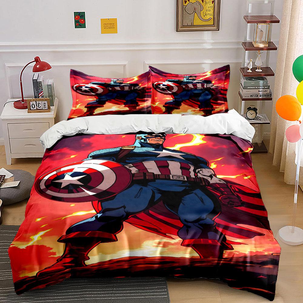 Superhero Holding Shield. Bedding Sets Duvet Cover Sets Duvet Covers Pillowcases(1 * Duvet Cover 2 * Pillowcases Without Duvet Insert)