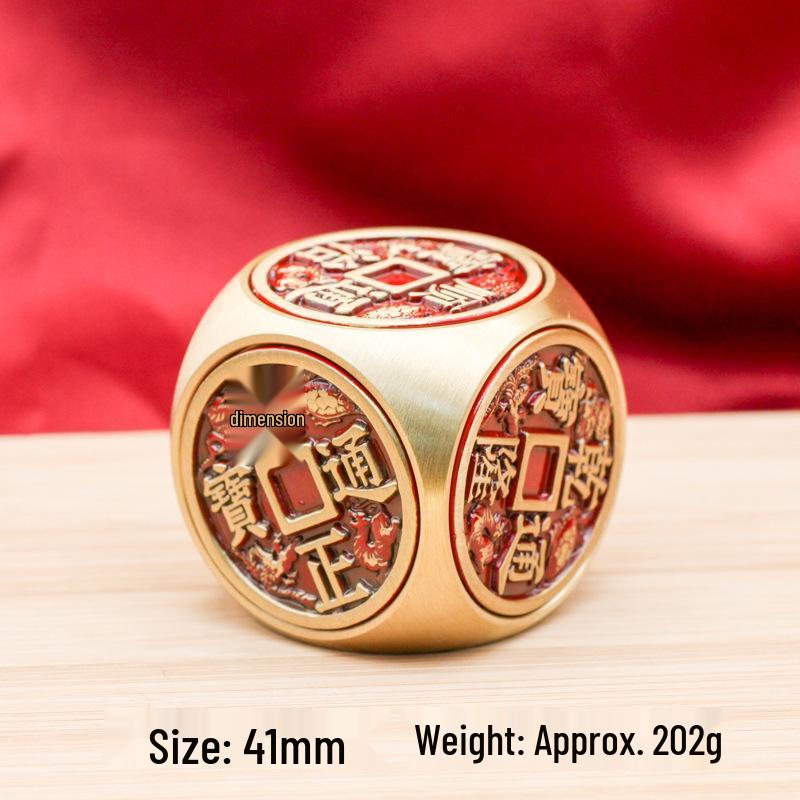 Mosazná vícestranná rotující dekompresní ozdoba pro přilákání bohatství a pokladů