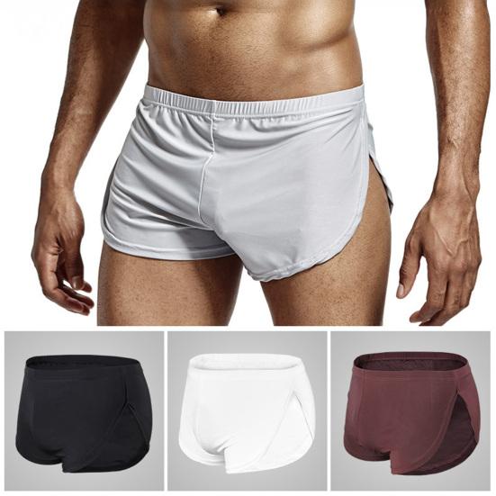 Men Boxer Underwear Low Waist Breathable Smooth Wiring Perfect Fit Shorts Panties Solid Color Loose Fit Home Underwear