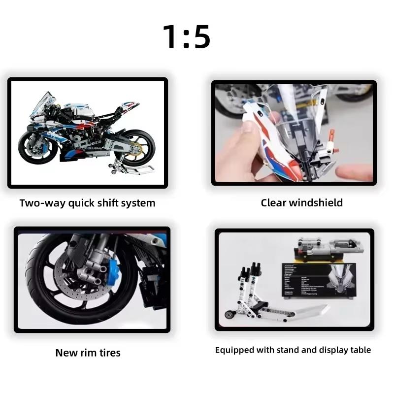 1920pcs Motorcycle Building Bocks Simulation Model Decoration Assembly Model Difficult Moc Toys Boys Educational Creature Gifts