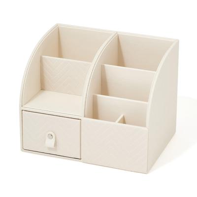Quilted Desk Organizer L Ivory Desk Storage Tabletop Storage Accessory Case Drawer
