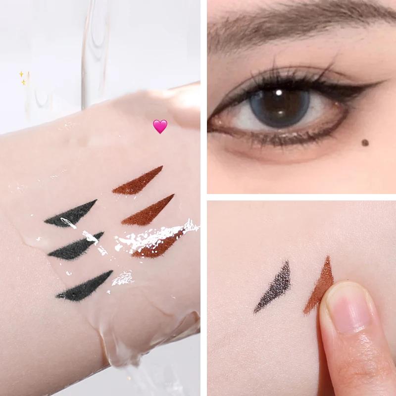 Eyeliner Stamp Rotante Integrato Nero Marrone Doppia Punta Fai da Te Eyeliner Stencil per Ala Impermeabile a Prova di Sbavature Lunga Durata Penna Liquida