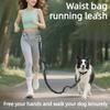 Hands Free Reflective Dog Leash With Waist Pack, Multi Functional Running Leash For Anti Pull Training, Includes Bottle Bag And Pet Lead