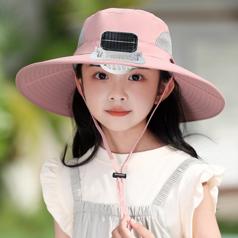 with Cooling Fan Sun Hat Wide Brim Kids Fisherman Hat New Outdoor Sunshade Hat
