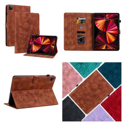 For Apple iPad Pro 11 (2018) (Also Known As iPad Pro (11-inch, 1st generation)).PU Leather Exquisite Floral Embossed Design Tablet Case