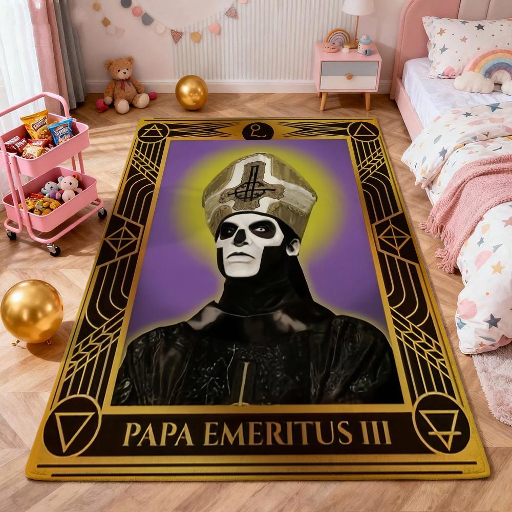 Dark Gothic Skeleton Bishop Rectangular Rug Soft Nonslip Carpet For Hallway Doorway Kitchen Home Decor Great Holiday Gift