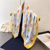 Fresh Retro Printed High-end Silk Scarf Imitation Square Shawl Versatile Neck Small Women