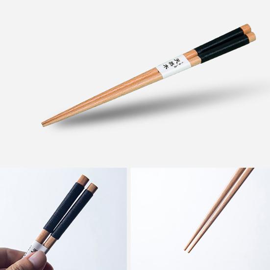 1 Pair Japanese Travel Portable Reusable Non-slip Wooden Chopsticks Tableware