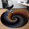 1pc Spiral Dots Pattern Carpet for Office Non Slip, Round Carpet, Soft & Comfortable, Carpet for Office, Lightweight Round Floor Mat