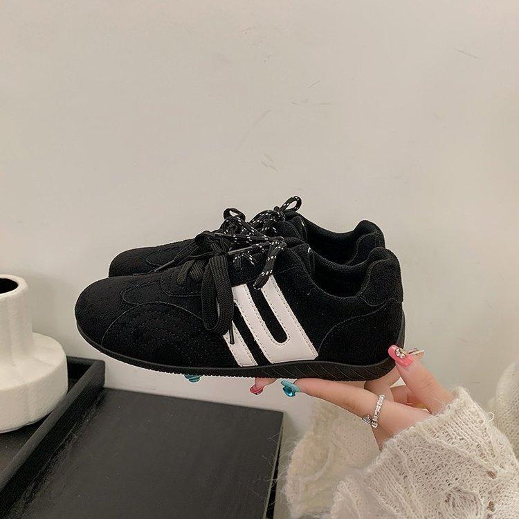 Cowhide retro leopard print German training shoes women's 2025 new versatile breathable casual light and comfortable sports board shoes women's shoes