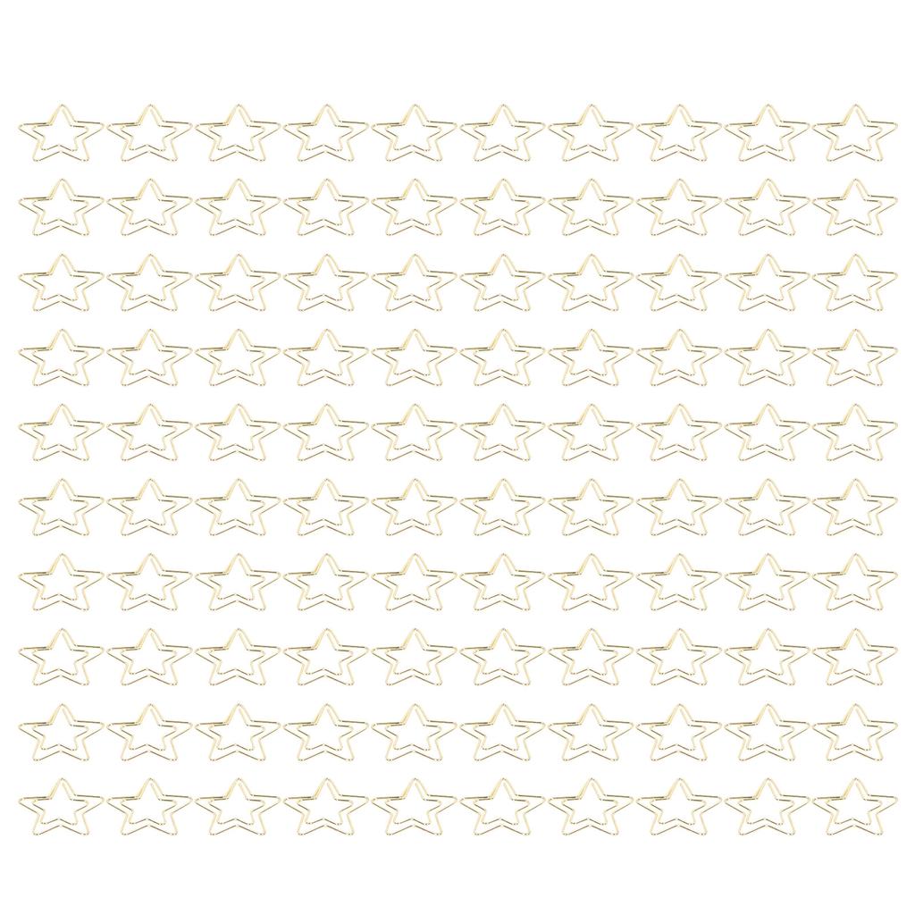 100Pcs Gold Paper Clips Durable Metal Rustproof Gold Fadeless Widely Used Cute Paper Clips for Home Office Star