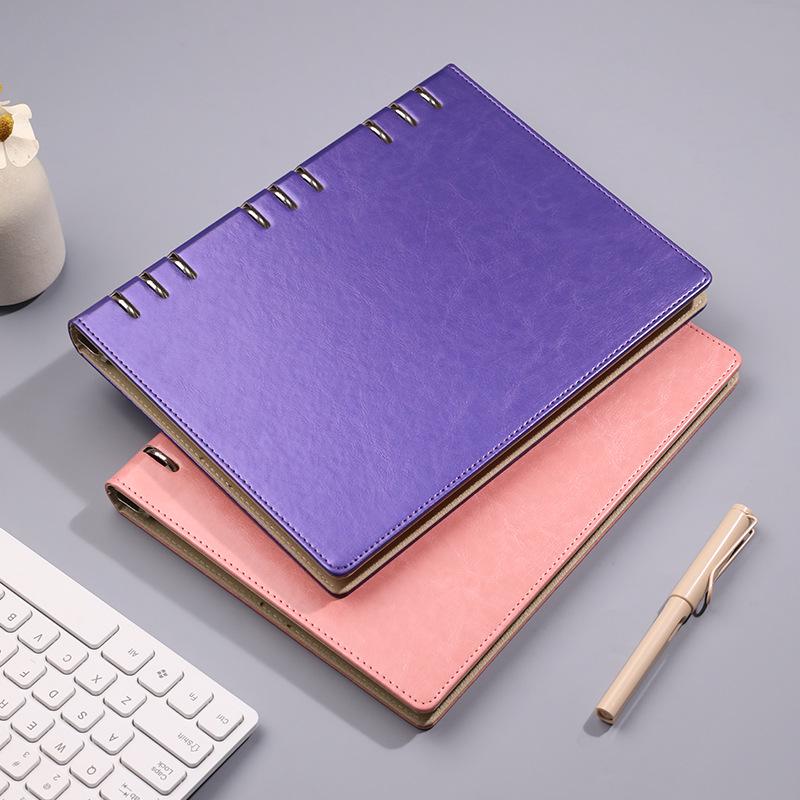 Custom B5 9-Hole Loose-Leaf Notebook with Logo Print for Business Meetings