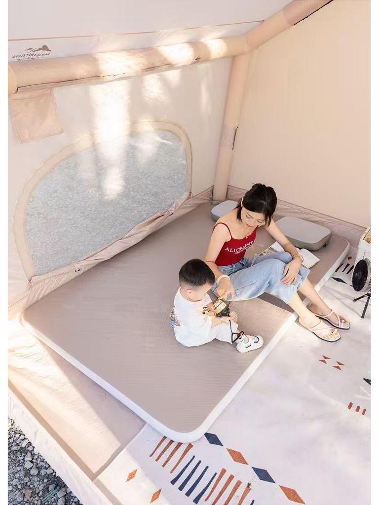 Automatic Inflatable Double Camping Mattress with Spring Coil