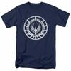 Battlestar Galactica Pegasus Badge T Shirt Sci Fi Tv Show Navy Blue