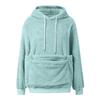 Women'S Double-Sided Plush Hooded Sweater Autumn And Winter Solid Color Hooded Plush Pet Pocket Double Pocket Pullover Sweater