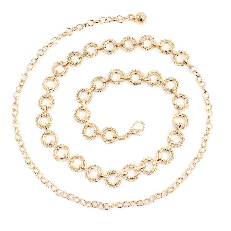 Women'S Skirt Ring Metal Waist Chain Decorative Suit Dress Thin Belt Adjustable Chain Accessories