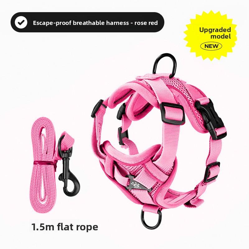 The Cat Leash Is Anti-break and Adjustable. It Is Breathable and Does Not Strangle The Necks of Cats and Dogs