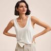 RR & II Linen Vest Top Foreign Trade Big Brand Withdraw from Cupboard Brand Women clothes Fan Luo Fano Export U-Collar Cotton and Linen