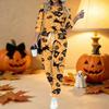 Women Halloween Print Two Piece Outfit, Long Sleeve Crew Neck Top & Drawstring Jogger Pants Casual Tracksuit for Spring Autumn