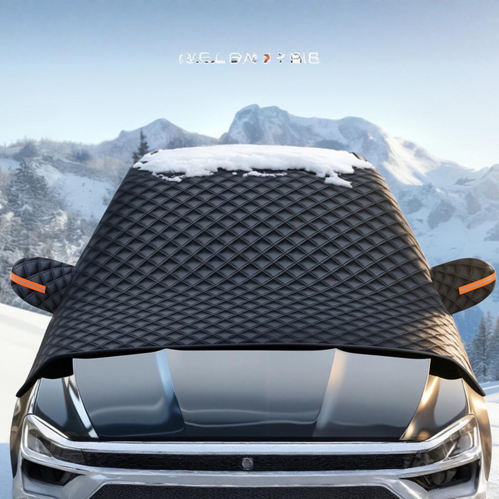Verbesserte Schwarze Auto-Windschutzscheibenabdeckung Magnetische Schnee-Sonnenschutz Halbabdeckung