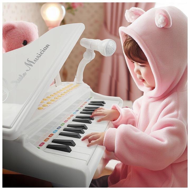 Organy Pianino Elektroniczne Keyboard Dla Dzieci Mikrofon Karaoke 37 Klaw