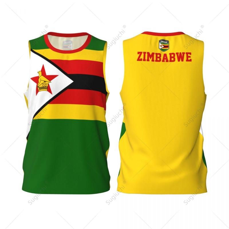 Zimbabwe Flag Men Basketball Sports Running Fitness Multifunction Sleeveless tshirt Exclusive Custom Name Nunber