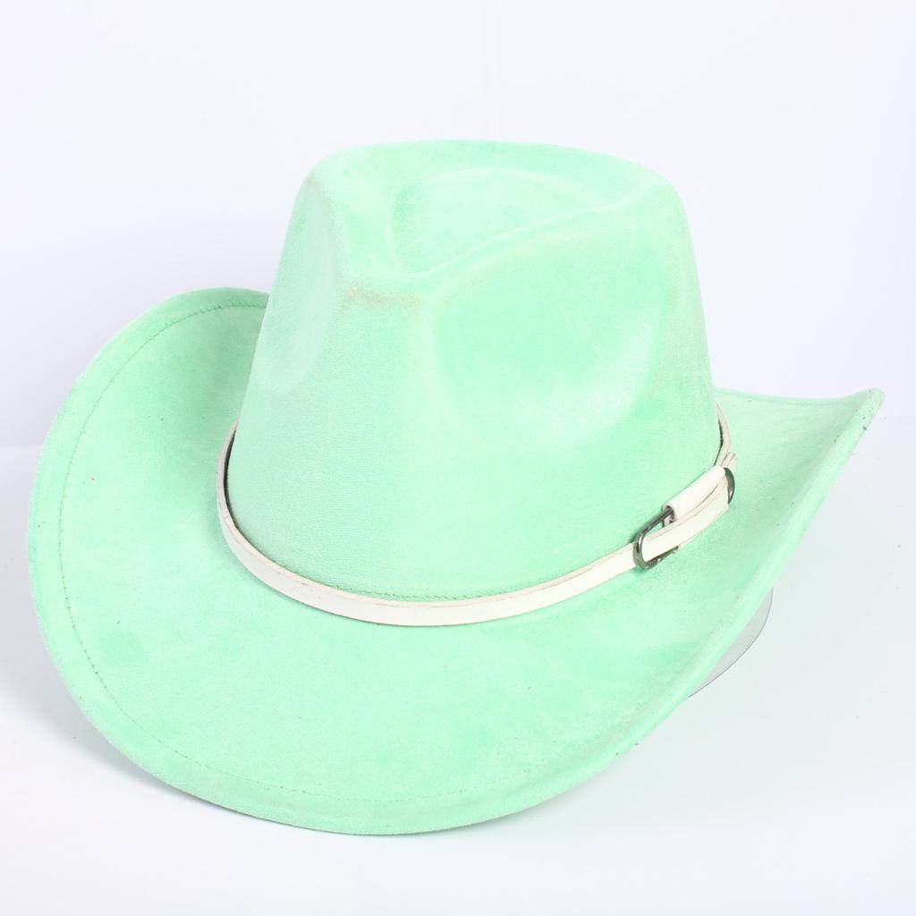 Popular European and American classic suede western cowboy hat men's and women's fashion LO style peach heart cowboy hat