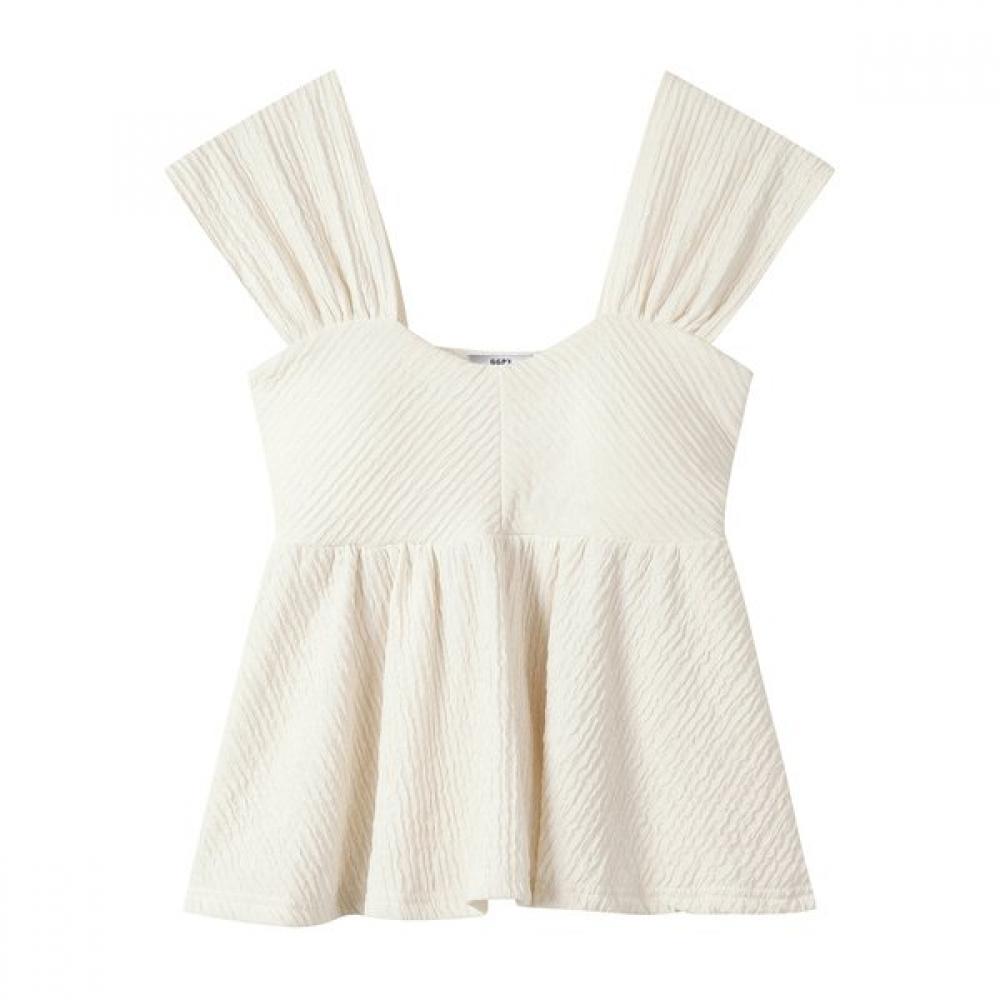 Ggpx Heart Neck Bustier Blouse Set Two Piece  Gp4op071f 