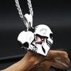 Vintage Stainless Steel Love Heart Skull with Red Gemstone Pendant Necklace for Men Women Fashion Punk Jewelry Gift Dropshipping