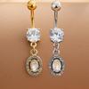 3/5 Reverse Crystals Faux Fake Belly Button Ring Belly Piercing Nombril Clip On Umbilical Navel Cartilage Clip Body Jewelry Gift