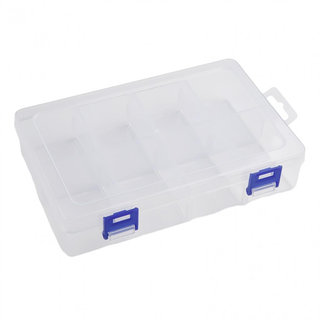 Earring Storage Box Container 8 Grids Adjustable Compartment