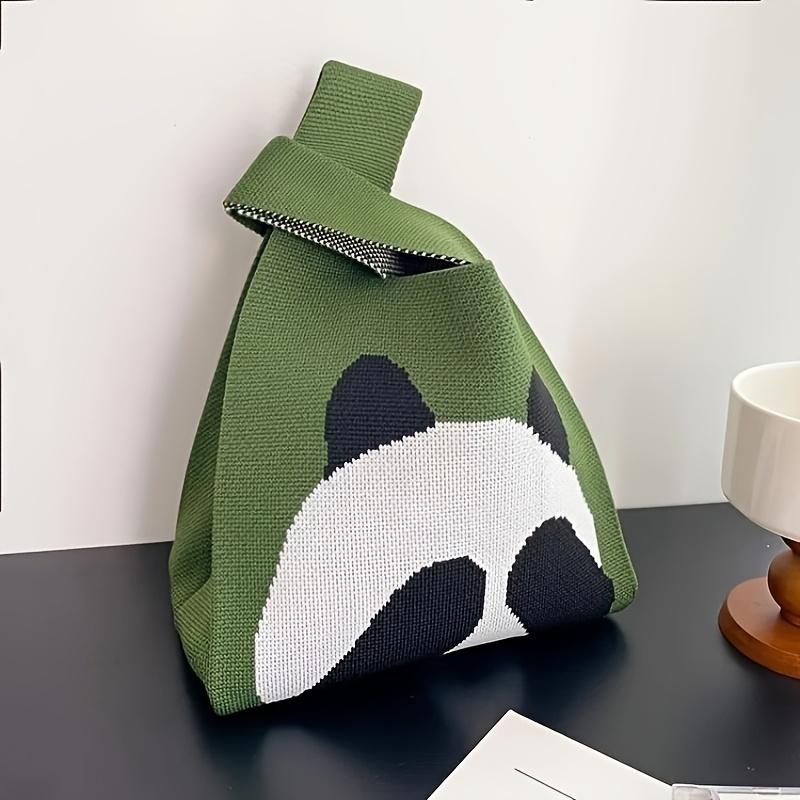Knot Wrist Bag Handmade Knit Handbag Reusable Casual Bow Tie Knot Wrist Tote Fashion Shopping Handbag 20x36cm Knitted