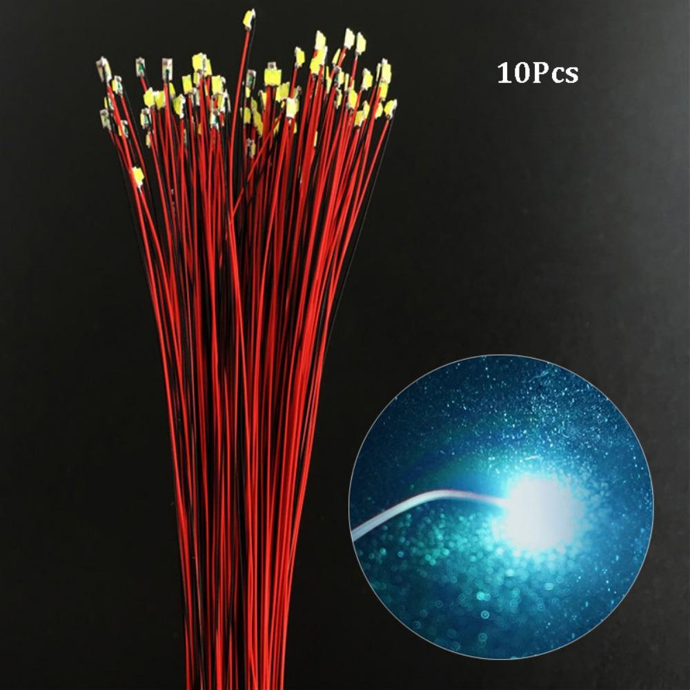 10Pcs Red Black Line 0805LED SMD Wire  Light HO N OO Scale Pre-soldered Micro Railway Decoration