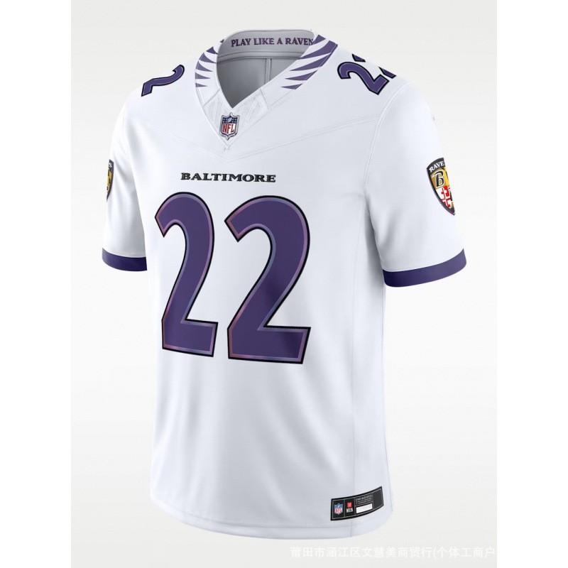 Maillot de Football NFL Baltimore Ravens Derek Henry 22 Troisième Génération Style Authentique Vêtement pour Fan