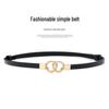 Women's Genuine Leather Belt - Versatile Black Cowhide, Fashionable Waist Cincher for Dresses & Outerwear