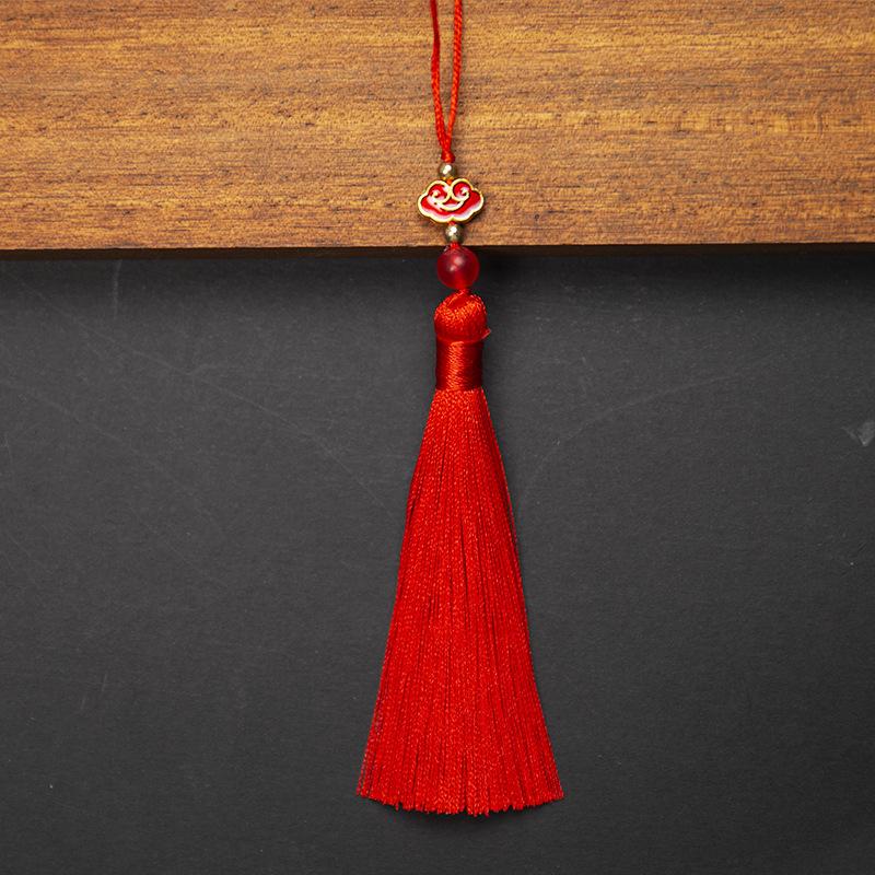 10cm Polyester Silk Tassels Auspicious Clouds Cap Fringe for DIY Crafts Bag Clothing Accessories Curtains Home Decoration 5PCS