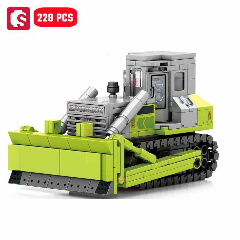 Non-Toxic Sembo Engineering Vehicle Assemblage Building Blocks Kits Moc Excavator Mixer Truck Model Bricks Diy Educational Toys Children Gifts