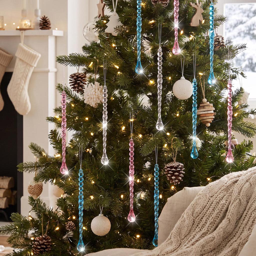 Acrylic Icicle Water Drop Christmas Tree Ornaments - Transparent Decorations
