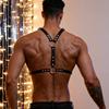 Imbracatura Pettorale da Uomo in Ecopelle | Cintura Regolabile per il Corpo con O-Ring e Borchie Metalliche per Moda Gotica e Punk