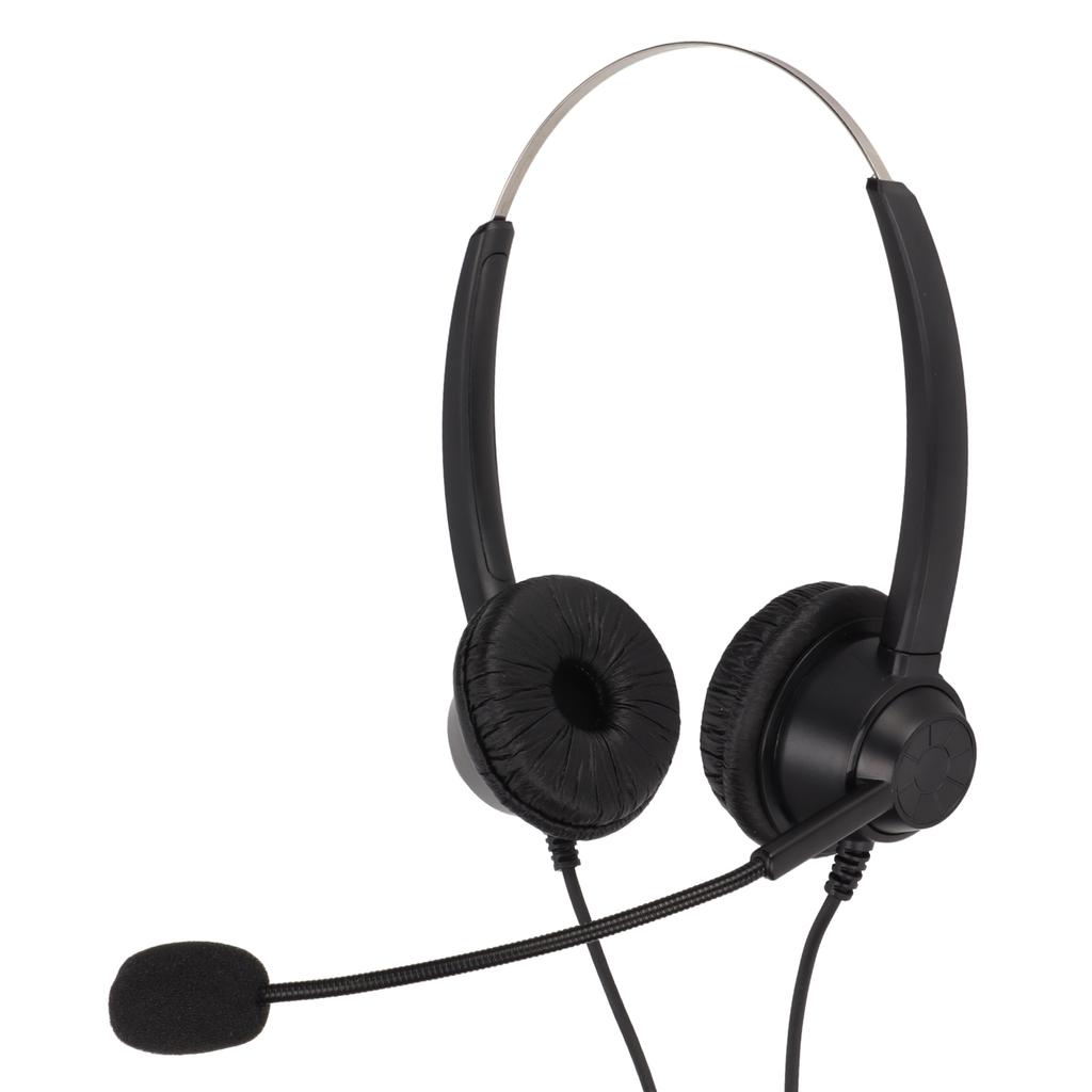H360D‑3.5‑MV Binauraler Kundenservice-Headset Schwarz Verstellbares Telefon-Headset für 3,5-mm-Kopfhöreranschluss