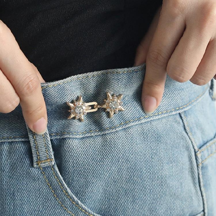 4 Pairs Star Jeans Button Pins No Sewing Required Trousers Waist Tightener Waist Buckles Trouser Button Pins