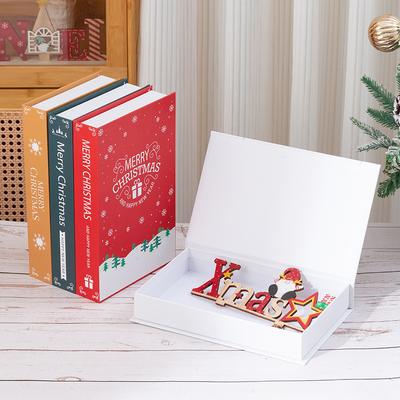 Christmas-Themed Magnetic Storage Box & Fake Book: Decorative Piece for Bookshelf, Desktop & Cross-Border Book Wall Display