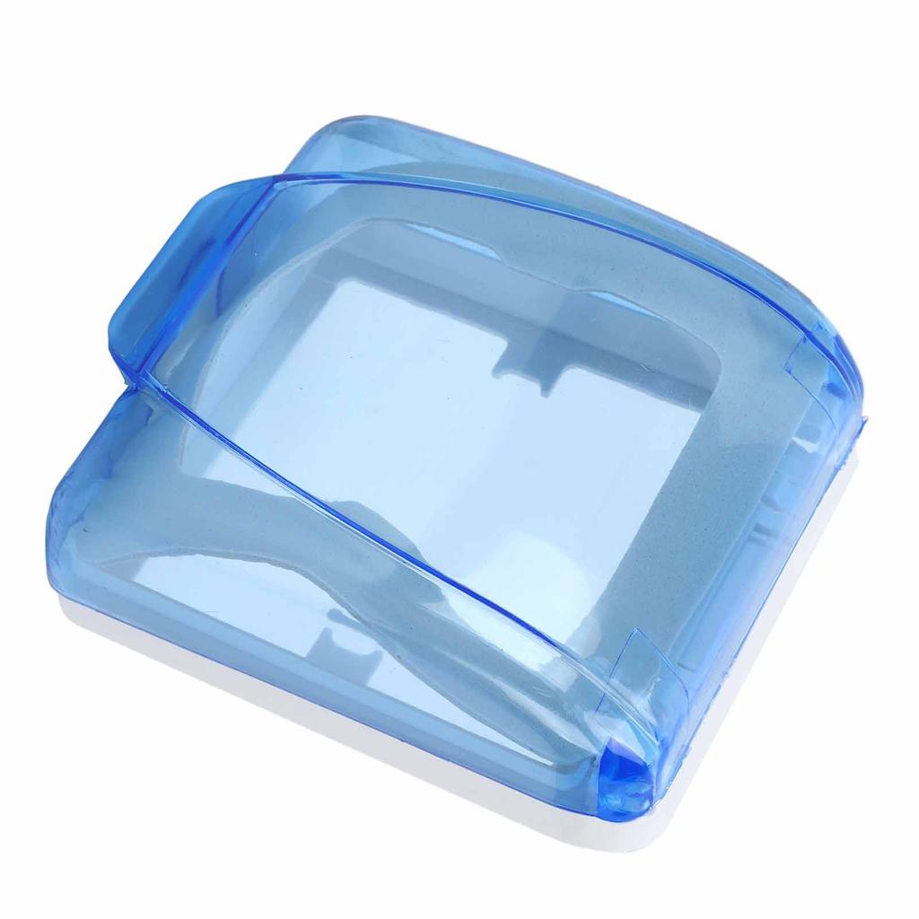 Universal 86 Type Socket Waterproof Box Transparent Wall Switch Protection Box for Bathroom Blue