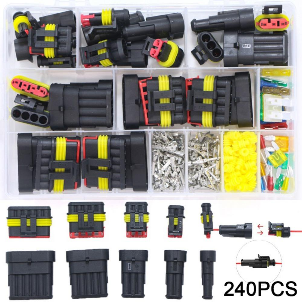 1/2/3/4 Pin Waterproof Connector Kit 300V 12V Waterproof Design Wire Harness Plug Male And Female Pair