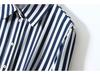 2024 Summer Women's Casual Striped Midi Belt Shirt Dress