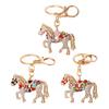 Sparkling Horse Keychain Colorful Rhinestone Enamel Horse Keychain Good Luck Horse Charm with Key Ring Gift for Friends Men Women