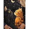 Women's T Shirt Tee Print Halloween Daily Casual Long Sleeve Crew Neck Black Spring Fall