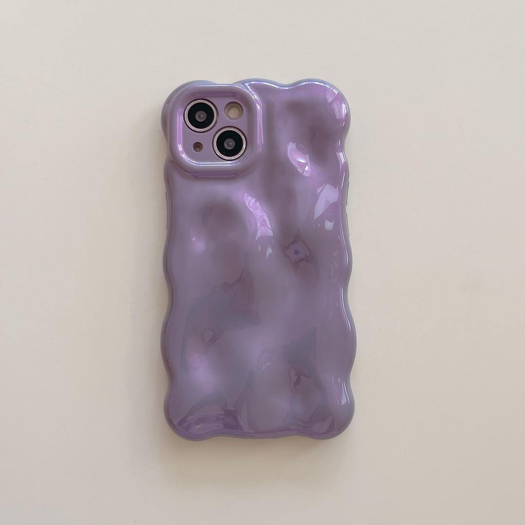 Gentle Purple Wave Anti-drop, Suitable for iPhone16Pro Max Mobile Phone Case, Apple 17 New 15/14.